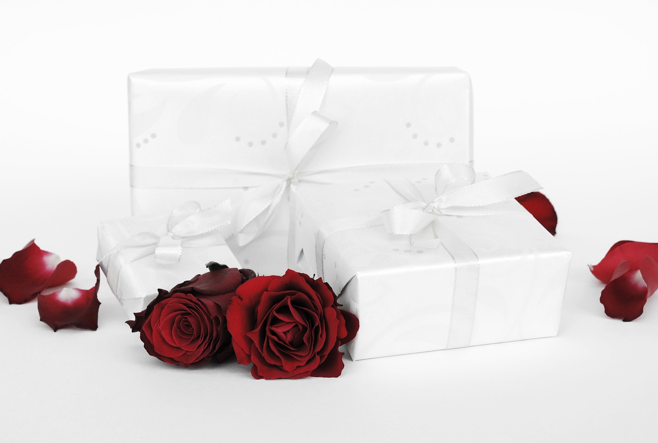 Wedding gift boxes.