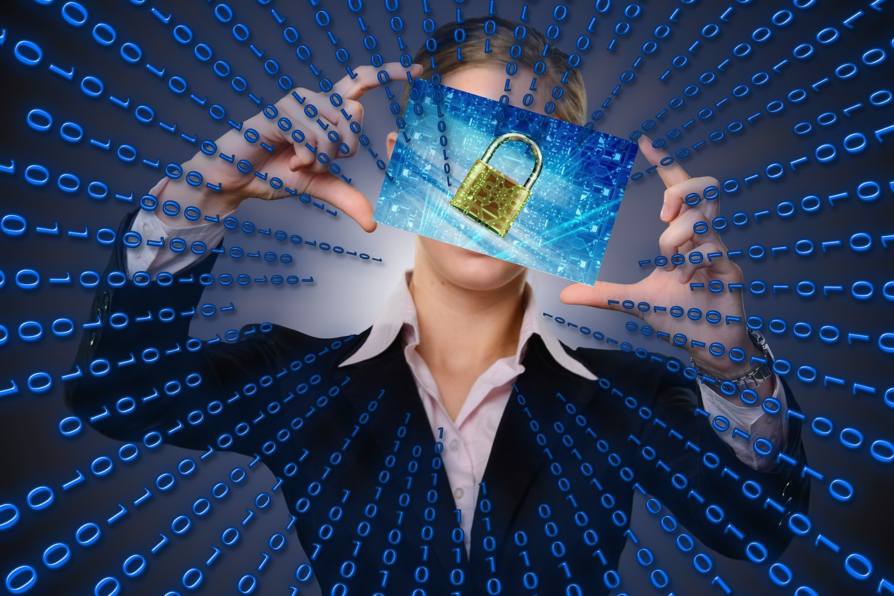 A graphic of a person holding a padlock.