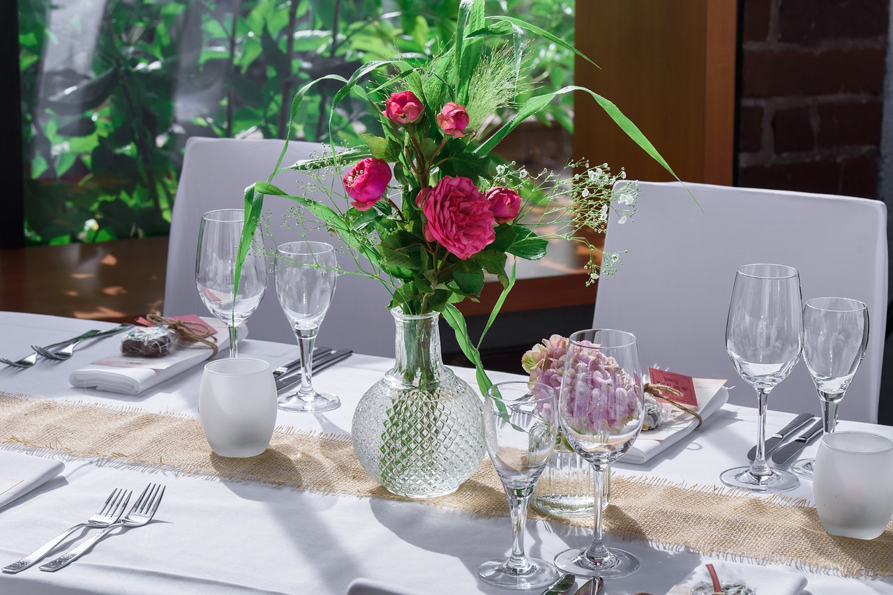 A beautiful wedding table setting.