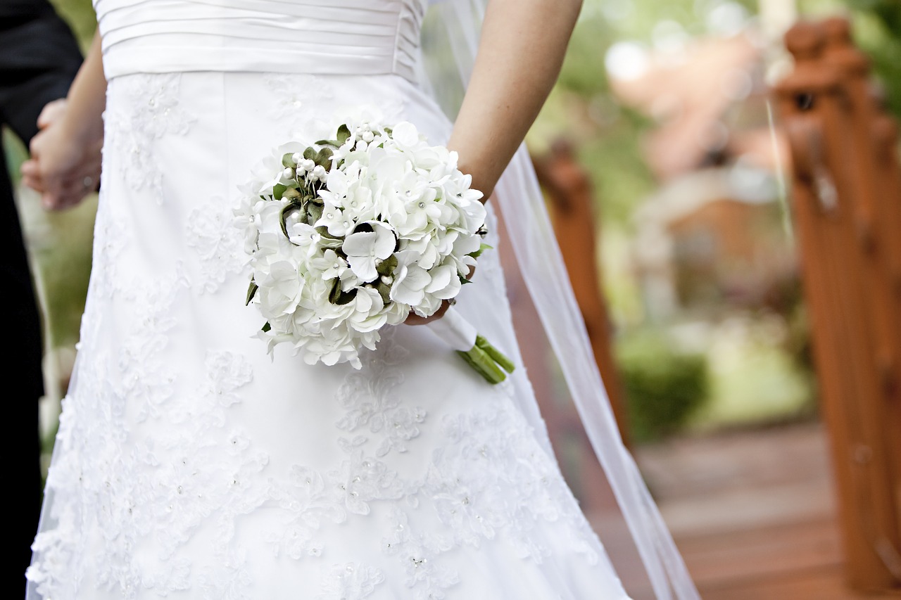 A bridal gown.