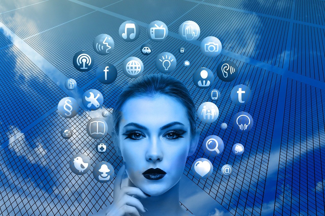 Social media icons.